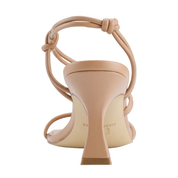 MARC FISHER Womens Beige Davia Toe Flare Slip On Leather Slingback Sandal 9 M - Picture 2 of 4